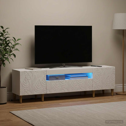 LED TV Cabinet White Engineered Wood