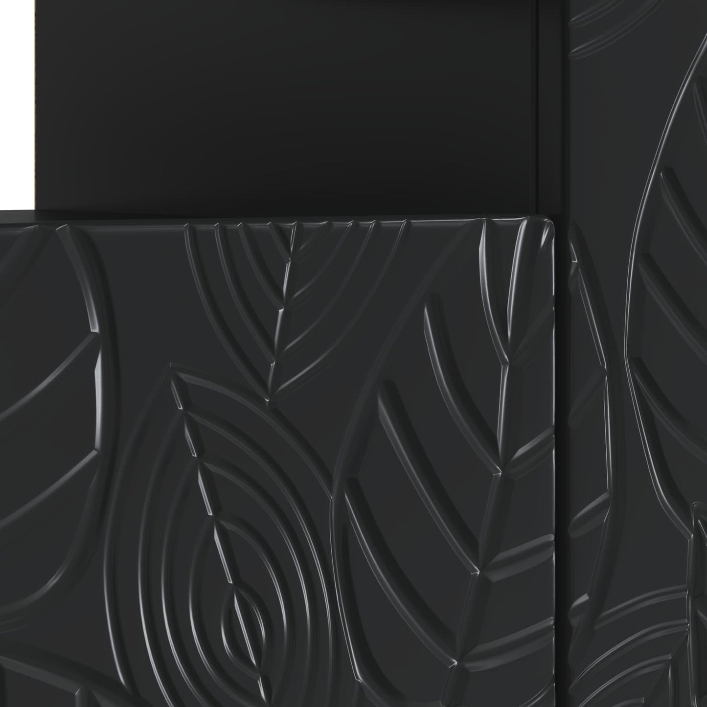 LED TV Cabinet Black Engineered Wood