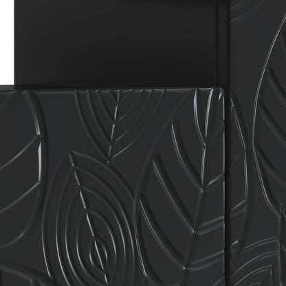 LED TV Cabinet Black Engineered Wood