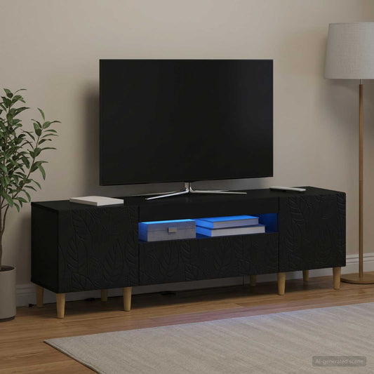 LED TV Cabinet DELFT 153 x 35 x 43 cm Black Engineered Wood