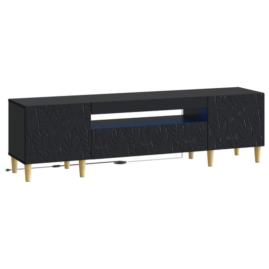 LED TV Cabinet DELFT 153 x 35 x 43 cm Black Engineered Wood