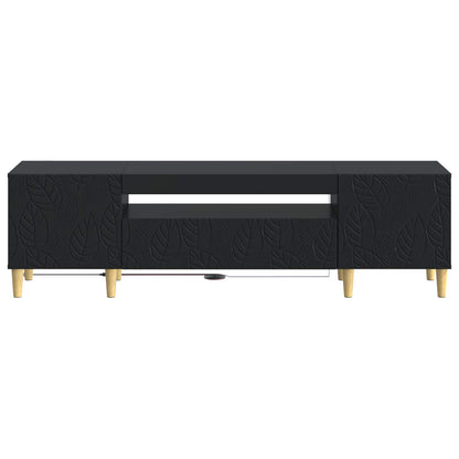 LED TV Cabinet Black Engineered Wood