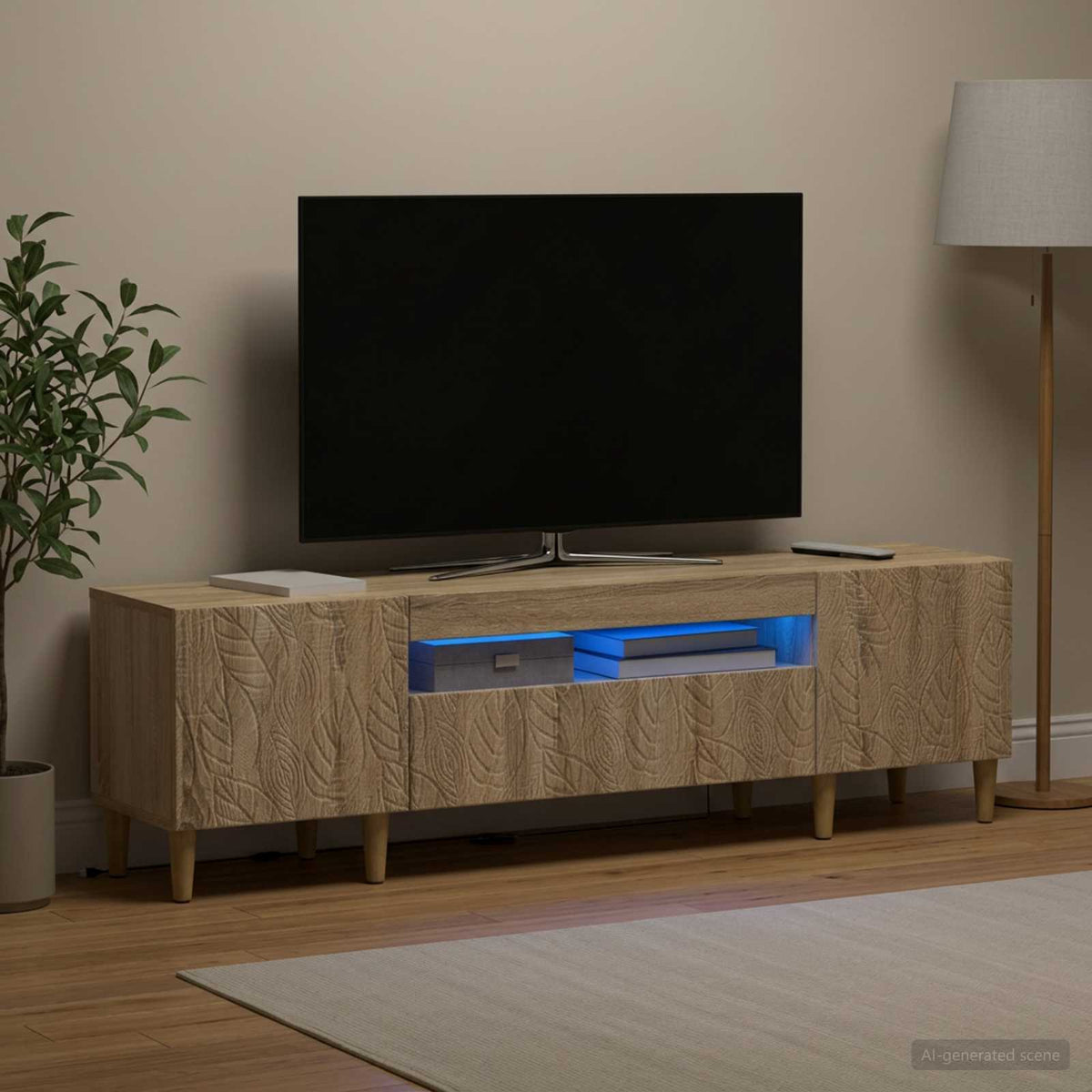 LED TV Cabinet Sonoma Oak Engineered Wood