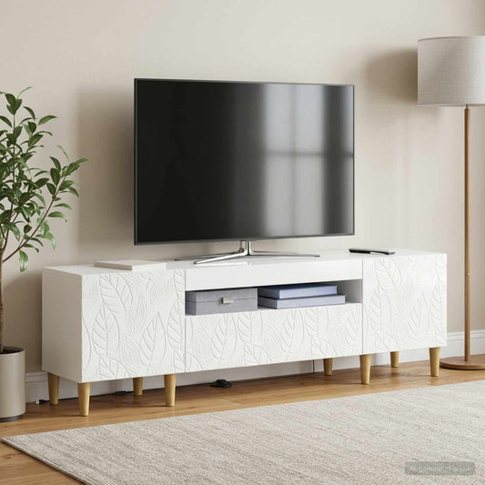 LED TV Cabinet DELFT 153 x 35 x 43 cm High Gloss White