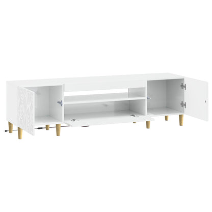 LED TV Cabinet High Gloss White Engineered Wood