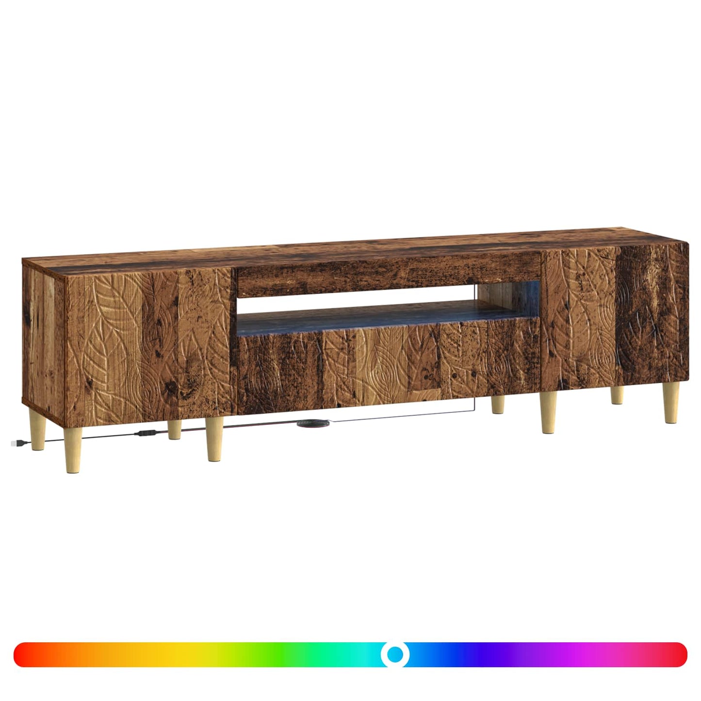 LED TV Cabinet Old Wood Engineered Wood