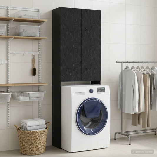 Toilet Cabinet DELFT Black 66 x 25.5 x 190 cm Engineered Wood