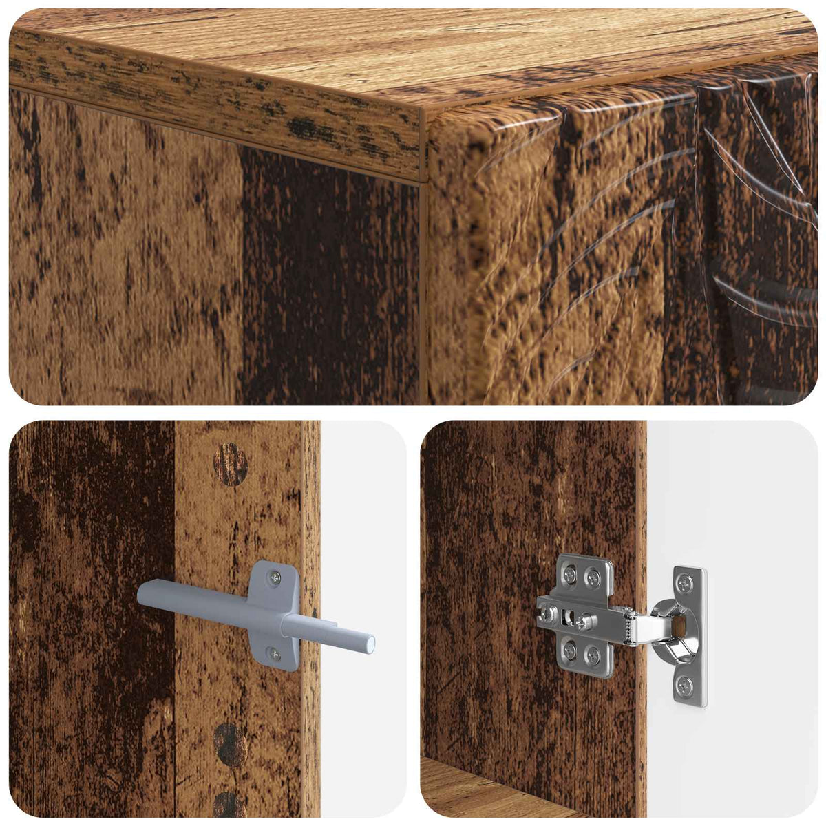 Toilet Cabinet DELFT Old Wood 66 x 25.5 x 190 cm