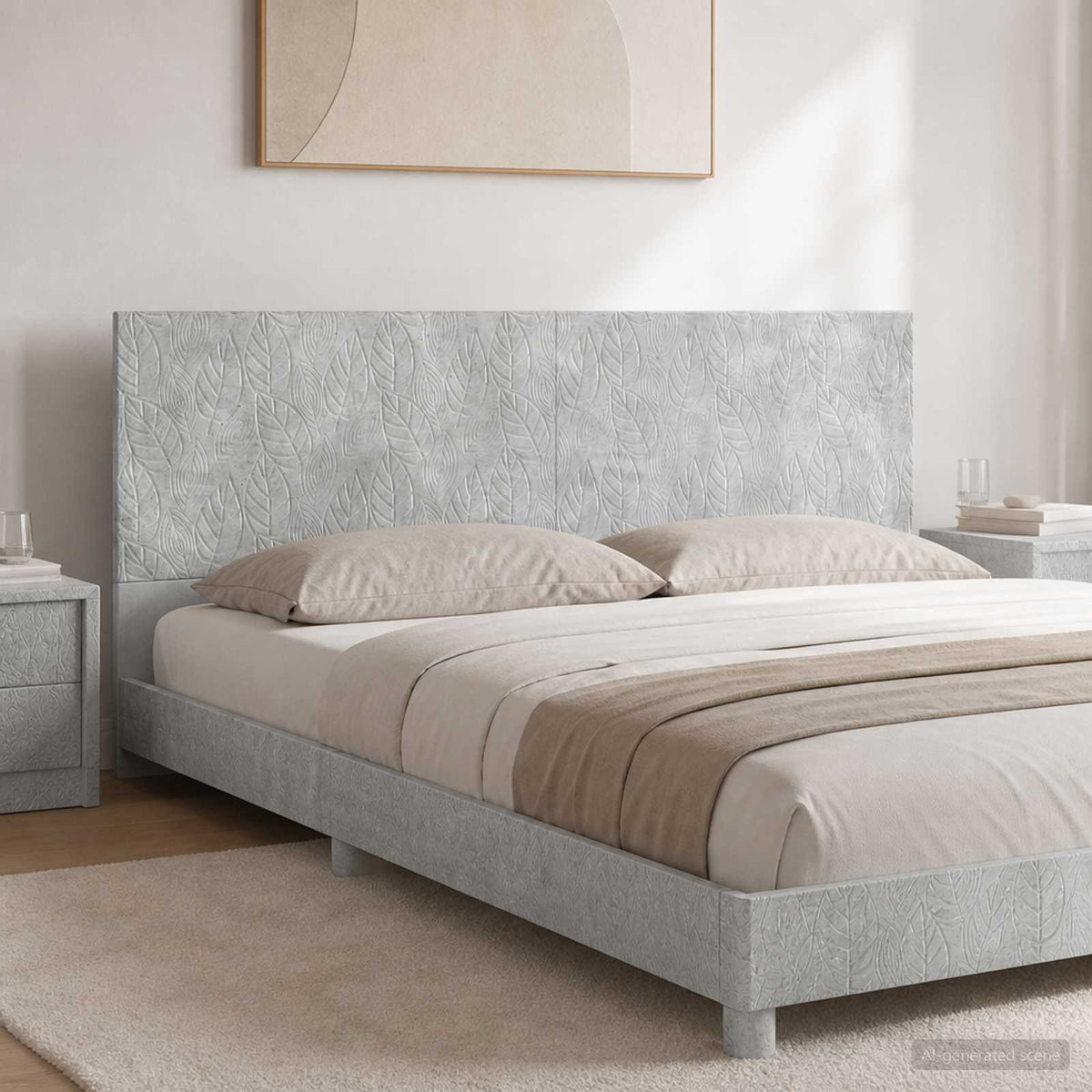 Wall-Mounted Headboard DELFT Concrete Grey Engineered Wood