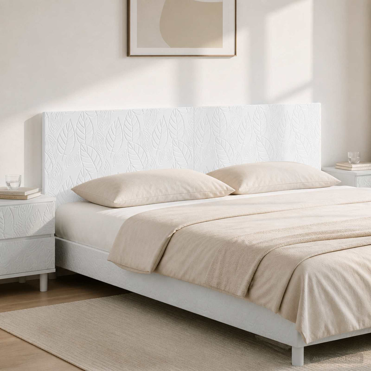 Wall-Mounted Headboard DELFT High Gloss White Engineered Wood