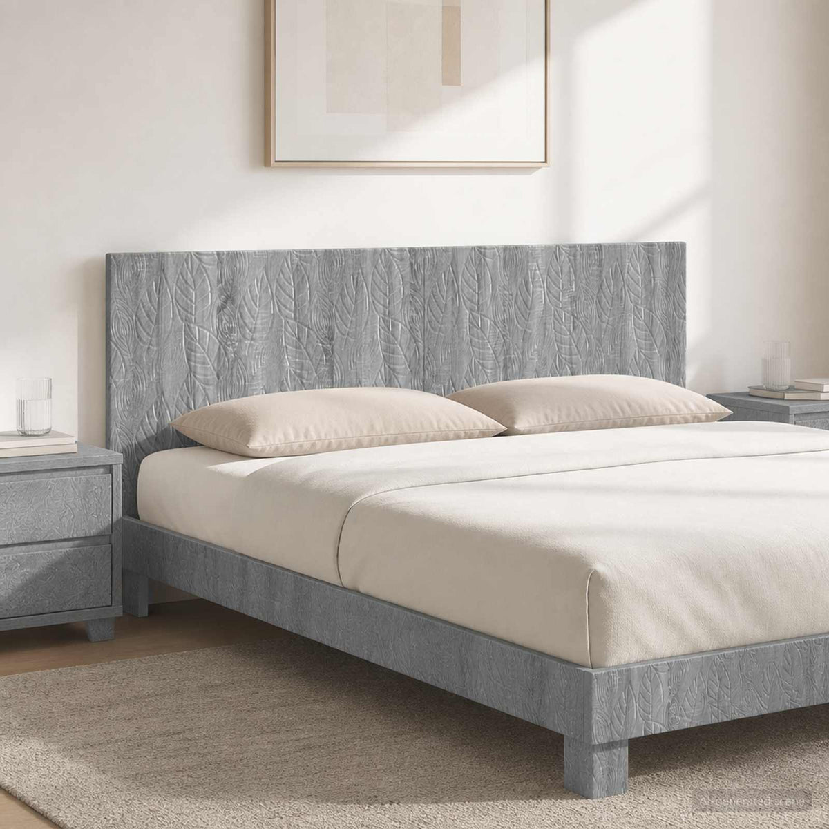 Wall-Mounted Headboard DELFT Grey Sonoma Engineered Wood