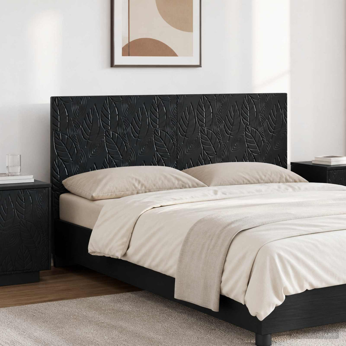 Wall-Mounted Headboard DELFT Black Engineered Wood