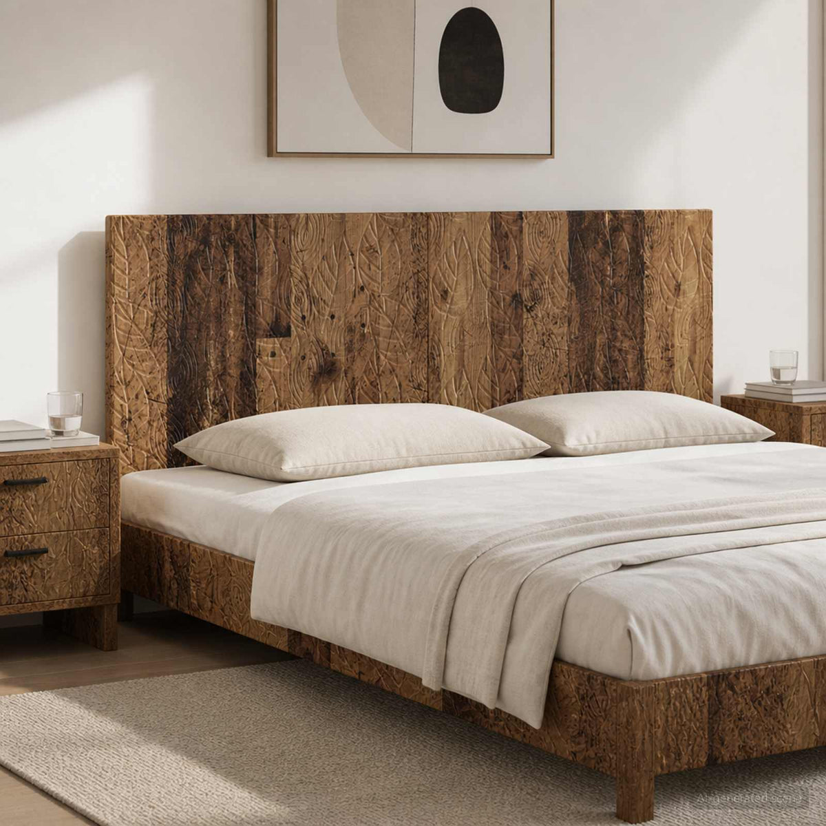Wall-Mounted Headboard DELFT Old Wood Engineered Wood