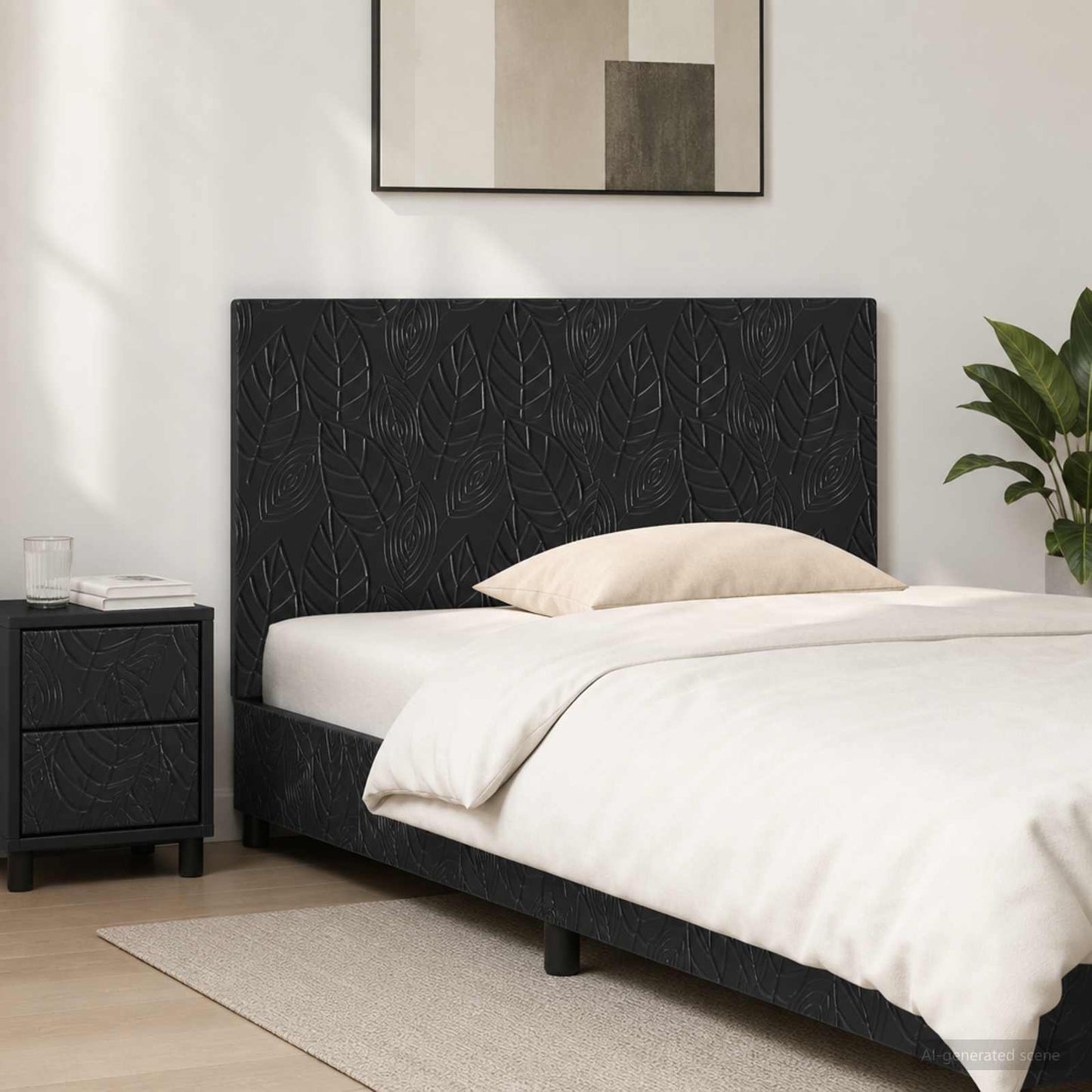 Wall-Mounted Headboard DELFT Black Engineered Wood