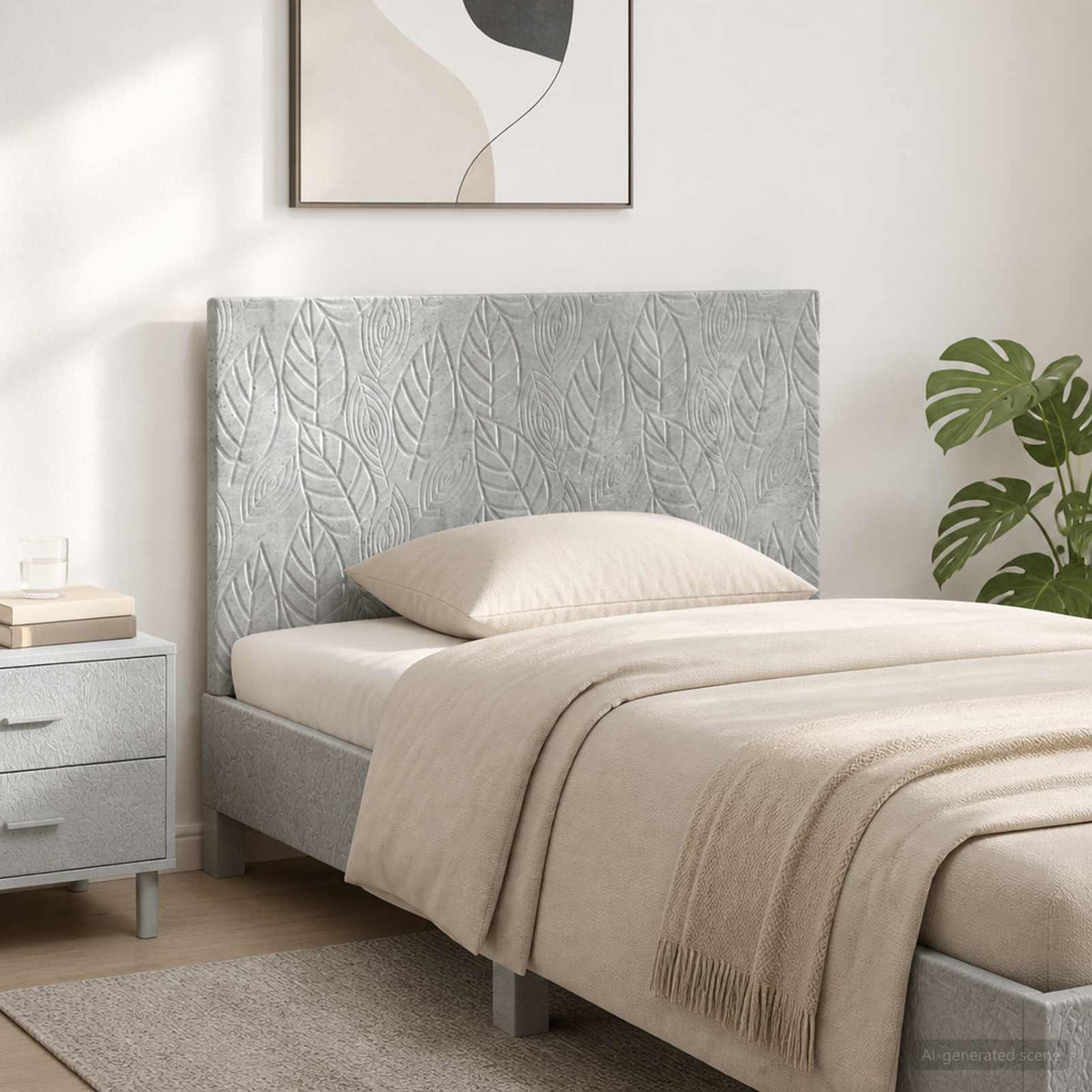 Wall-Mounted Headboard DELFT Concrete Grey Engineered Wood