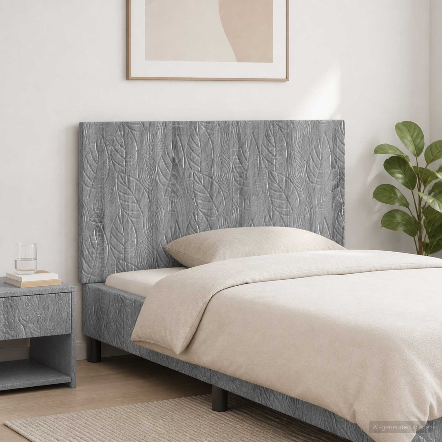 Wall-Mounted Headboard DELFT Grey Sonoma Engineered Wood