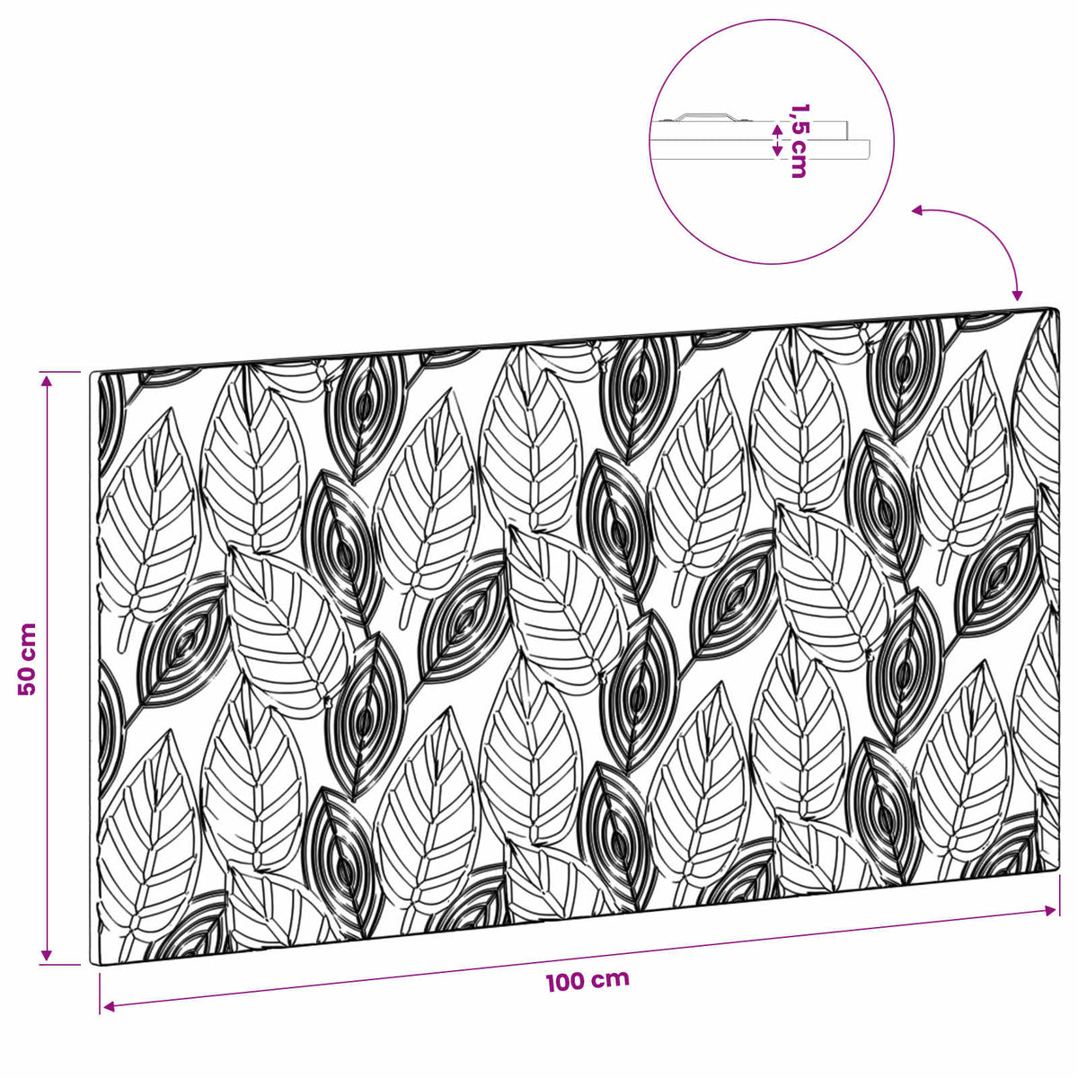 Wall-Mounted Headboard DELFT Grey Sonoma Engineered Wood