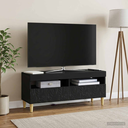 LED TV Cabinet Black Engineered Wood