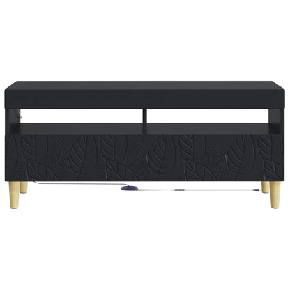 LED TV Cabinet Black Engineered Wood