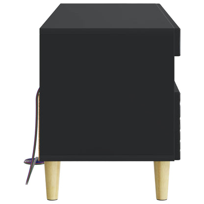 LED TV Cabinet Black Engineered Wood