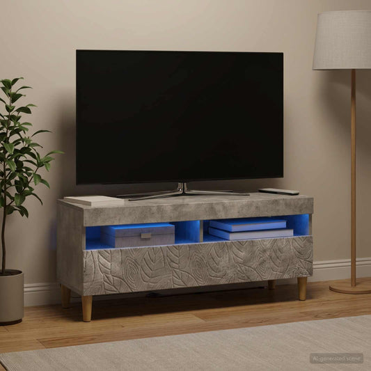 LED TV Cabinet Concrete Grey Engineered Wood
