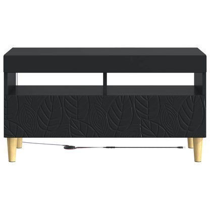 LED TV Cabinet Black Engineered Wood