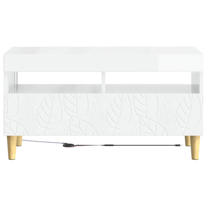 LED TV Cabinet High Gloss White Engineered Wood