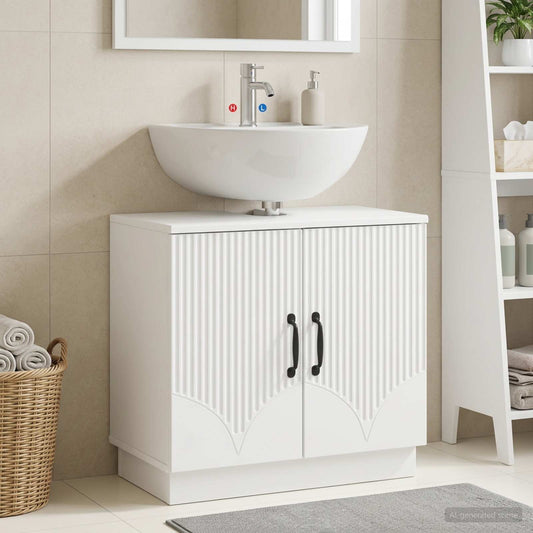 Bathroom Sink Cabinet HOORN White 59.5 x 31.5x 56 cm