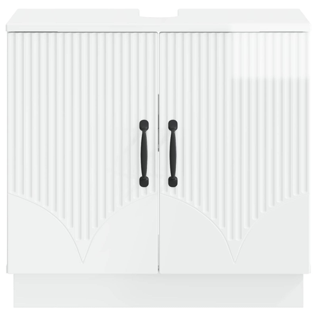 Bathroom Sink Cabinet HOORN High Gloss White 59.5 x 31.5x 56 cm