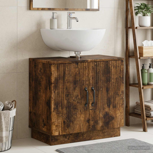 Bathroom Sink Cabinet HOORN Smoked Oak 59.5 x 31.5x 56 cm