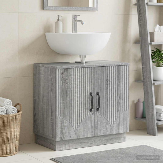 Bathroom Sink Cabinet HOORN Grey Sonoma 59.5 x 31.5x 56 cm