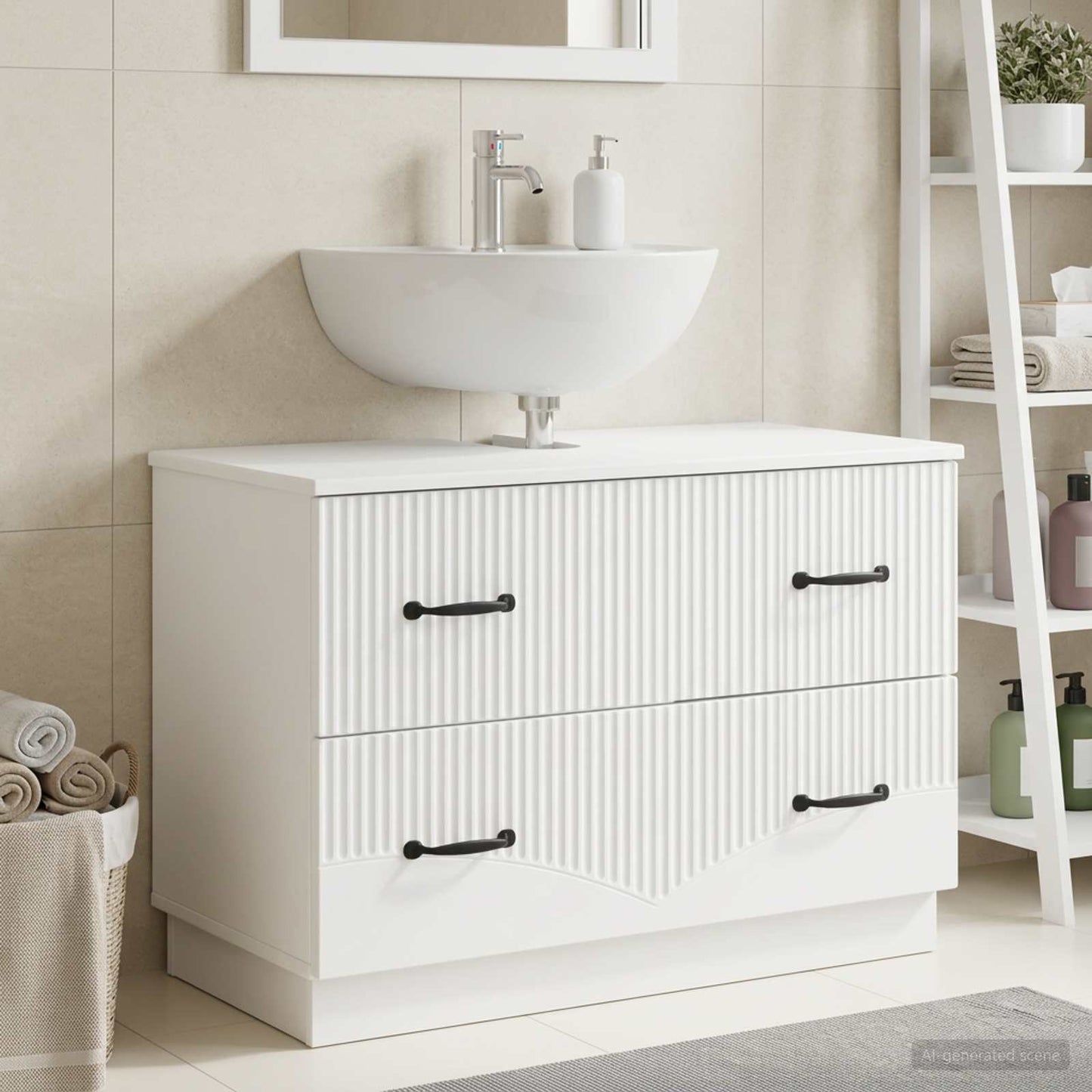 Bathroom Sink Cabinet HOORN White 82 x 41x 56 cm