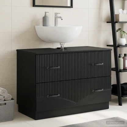 Bathroom Sink Cabinet HOORN Black 82 x 41x 56 cm