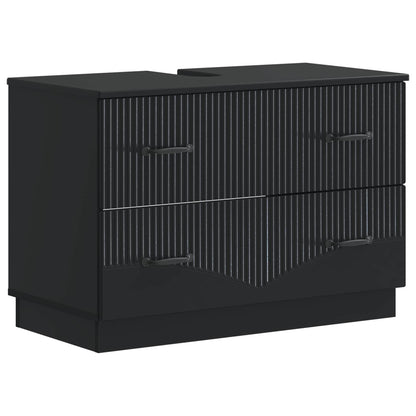 Bathroom Sink Cabinet HOORN Black 82 x 41x 56 cm
