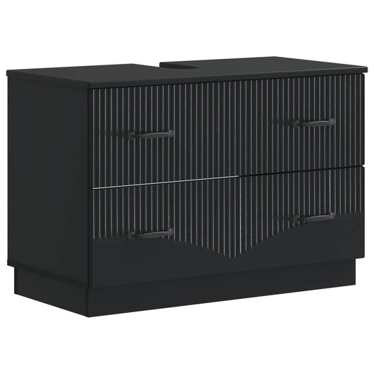 Bathroom Sink Cabinet HOORN Black 82 x 41x 56 cm