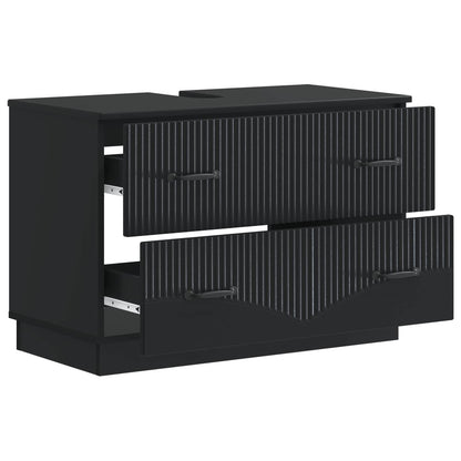 Bathroom Sink Cabinet HOORN Black 82 x 41x 56 cm