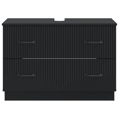 Bathroom Sink Cabinet HOORN Black 82 x 41x 56 cm