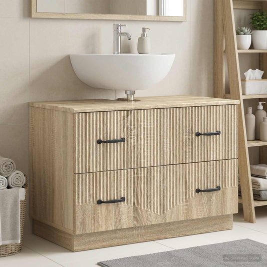 Bathroom Sink Cabinet HOORN Sonoma Oak 82 x 41x 56 cm