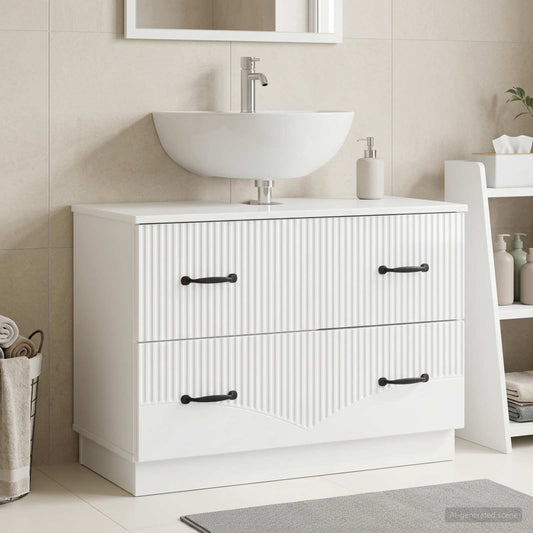 Bathroom Sink Cabinet HOORN High Gloss White 82 x 41x 56 cm