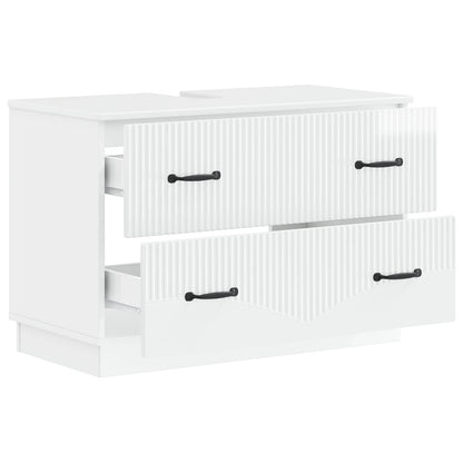 Bathroom Sink Cabinet HOORN High Gloss White 82 x 41x 56 cm