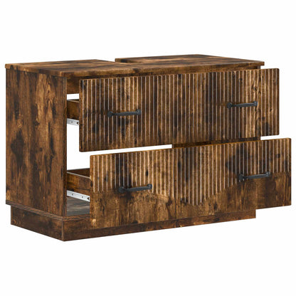 Bathroom Sink Cabinet HOORN Smoked Oak 82 x 41x 56 cm