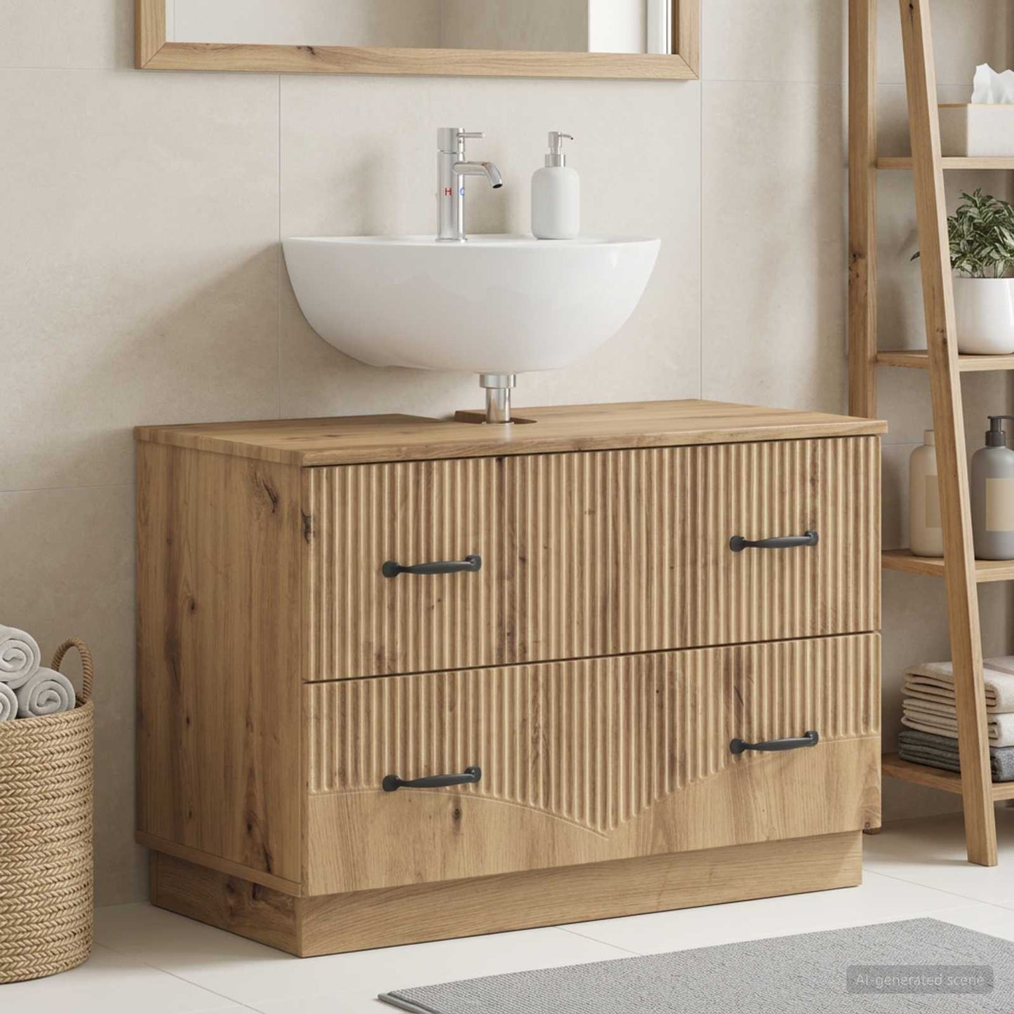 Bathroom Sink Cabinet HOORN Artisan Oak 82 x 41x 56 cm