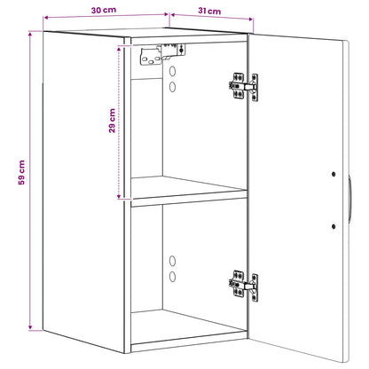 Bathroom Wall Cabinet HOORN White 30 x 31 x 59 cm