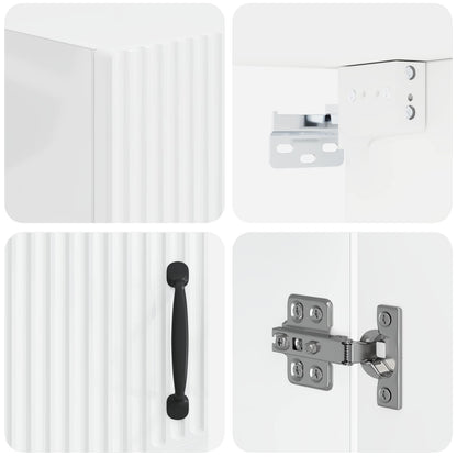 Bathroom Wall Cabinet HOORN High Gloss White 30 x 31 x 59 cm