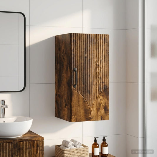 Bathroom Wall Cabinet HOORN Smoked Oak 30 x 31 x 59 cm