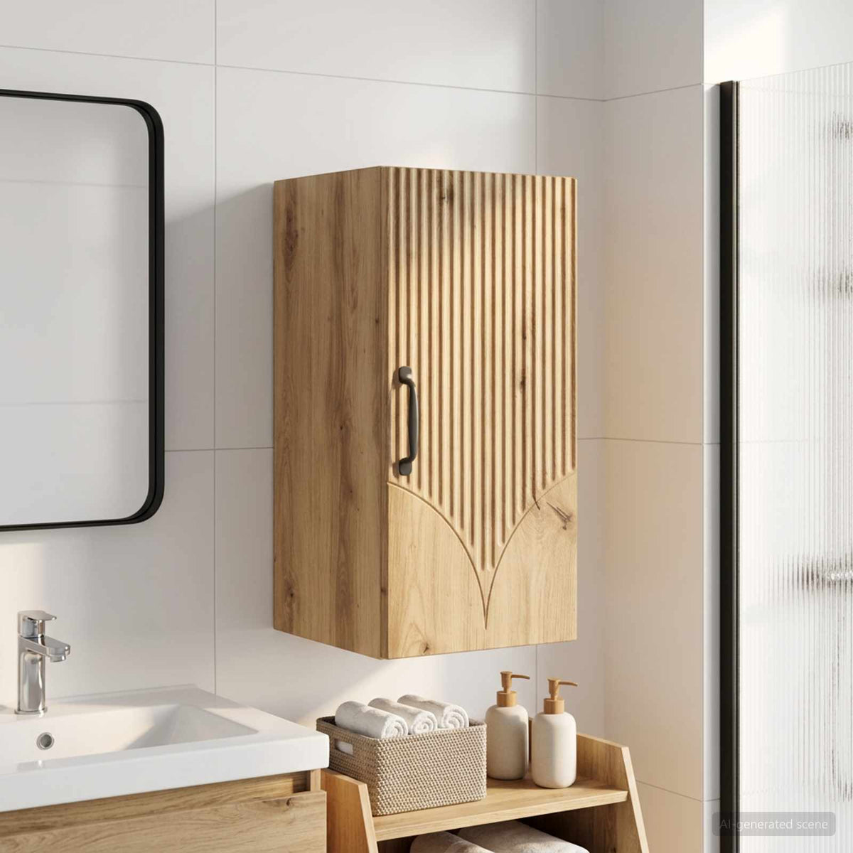 Bathroom Wall Cabinet HOORN Artisan Oak 30 x 31 x 59 cm