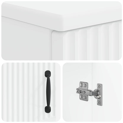 Bathroom Cabinet with Open Shelf HOORN White 30 x 31 x 187 cm