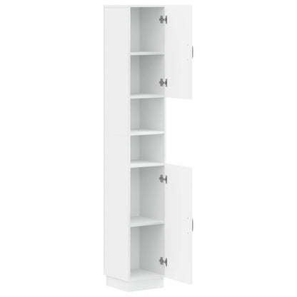 Bathroom Cabinet with Open Shelf HOORN White 30 x 31 x 187 cm