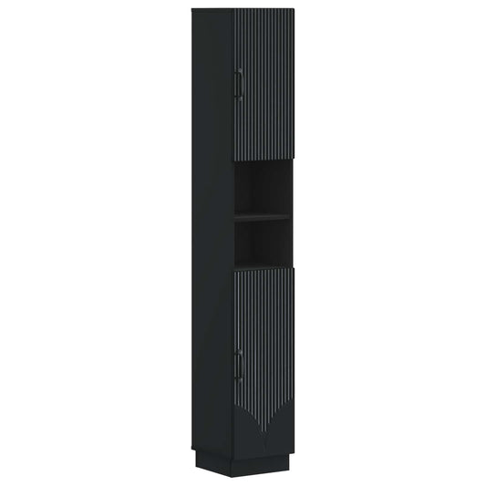 Bathroom Cabinet with Open Shelf HOORN Black 30 x 31 x 187 cm