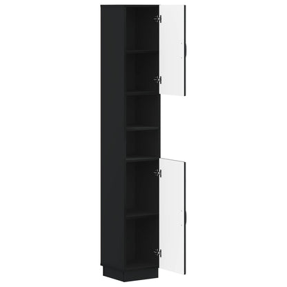 Bathroom Cabinet with Open Shelf HOORN Black 30 x 31 x 187 cm